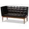 Baxton Studio Sanford Mid-Century Dark Brown Faux Leather and Walnut Brown Finished Wood 3-PC Dining Nook Set 184-11343-9305-Zoro - alternate 4